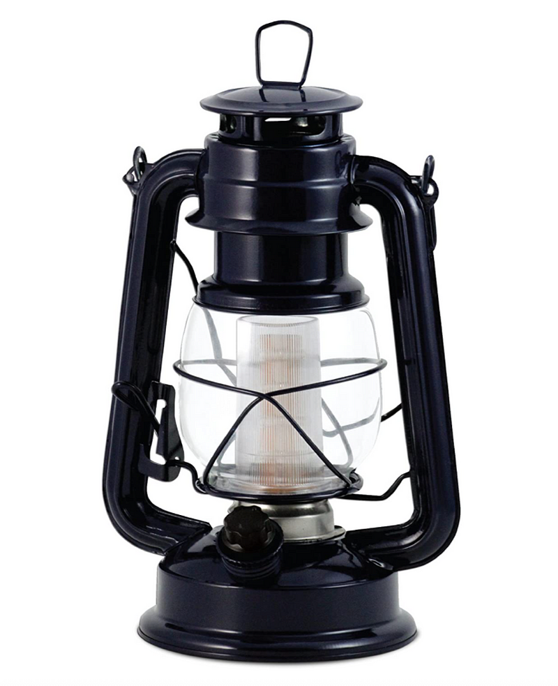 An LED lantern with a vintage design.