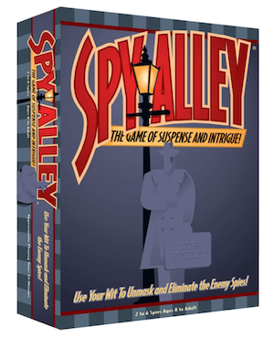 Board game with a silhouette of a spy on the cover.